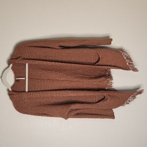 Free People hooded open sweater, size small